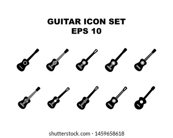 Ten Simple Guitar Collection Set in trendy isolated on white background. vector illustration, EPS 10. vector
