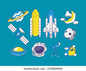 ten space outer set icons