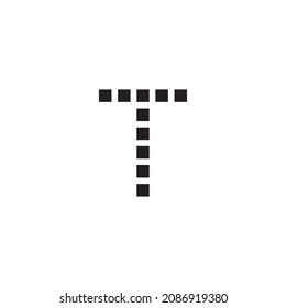 ten square letter T simple symbol logo vector