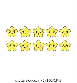 Ten Star Cute Expression Kawaii