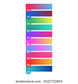 Diagrama vertical infográfico em dez etapas, design de informações de negócios, ilustração vetorial de gráfico .