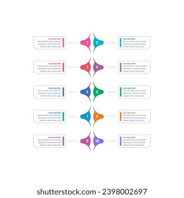 plantilla de infografía de diez pasos. plantilla de infografía para el informe anual, revista, negocios, industria, educación mundial