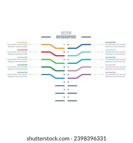 ten steps infographic template. business, industry, annual report, education, magazine, internet infographic template. colorful lines infographic template