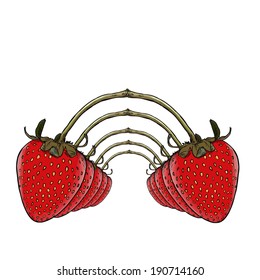 Ten Strawberries : isolated vector