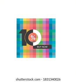 Ten symbol, years, anniversary logo, discount