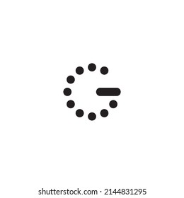 Ten tablets and one capsule of letter G. circle simple symbol logo vector