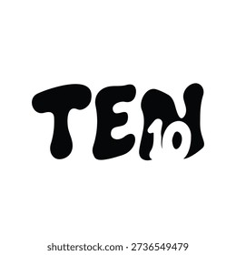 ten text and 10 vector logo