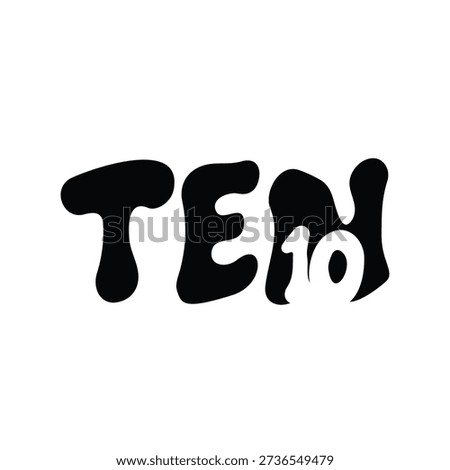 ten text and 10 vector logo