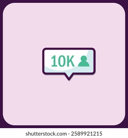 Ten Thousand Followers Milestone Social Media Notification Icon