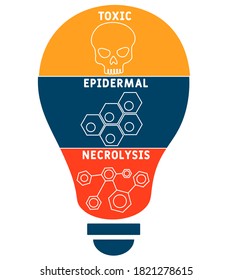 TEN - Toxic Epidermal Necrolysis. acronym, medical concept background. vector illustration concept with keywords and icons. lettering illustration with icons for web banner, flyer, landing page