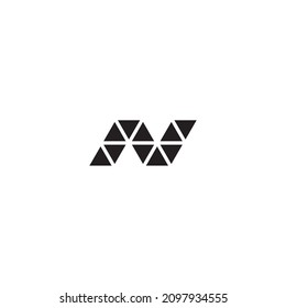 ten triangles Letter N simple symbol logo vector