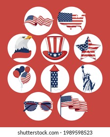 ten USA Independence set items
