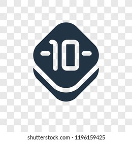 Ten vector icon isolated on transparent background, Ten transparency logo concept