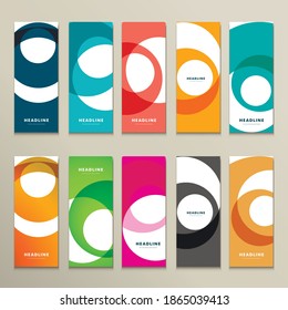 Ten vector pattern with abstract figures brochures