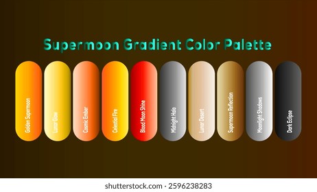 Ten vibrant gradient colors inspired by the supermoon. Perfect for design projects.