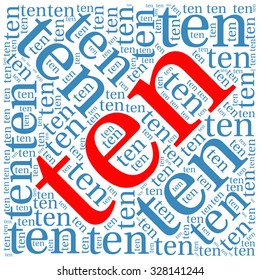 Ten word cloud on a white background.