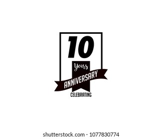 Ten Year Anniversary Badge Icon Vector Logo Template Illustration Design