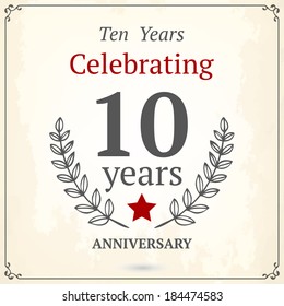 Ten years anniversary card
