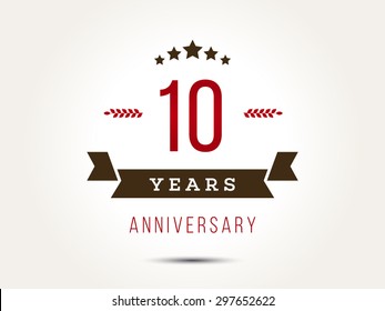 Ten years anniversary celebration logotype. 10th anniversary logo.