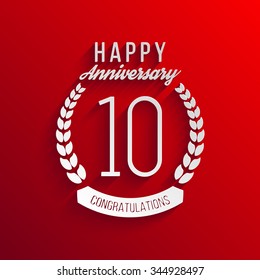 Ten years anniversary celebration logotype. 10th anniversary logo.