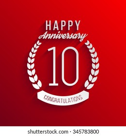 Ten years anniversary celebration logotype. 10th anniversary logo.