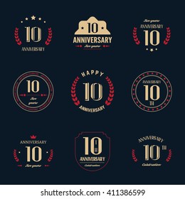 Ten years anniversary celebration logotype.