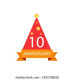 Ten years anniversary celebration vector template design illustration