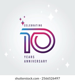 Ten years anniversary logo vector. 10 years anniversary celebration abstract logotype. 