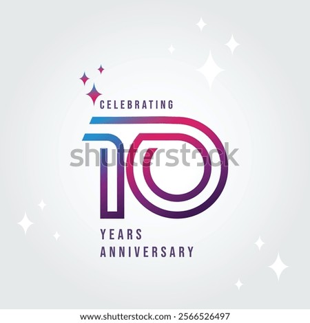 Ten years anniversary logo vector. 10 years anniversary celebration abstract logotype. 