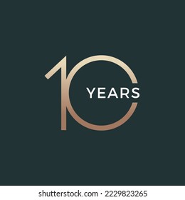 Ten years celebration event. 10 years anniversary sign. Vector design template.