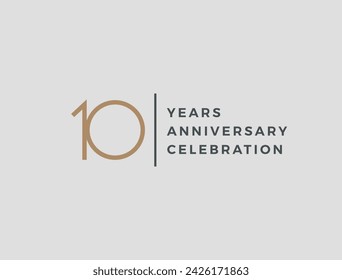 Ten years celebration event. 10 years anniversary sign. Vector design template.