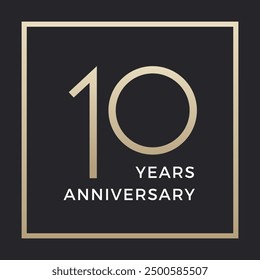 Ten years celebration event. 10 years anniversary sign. Vector design template.