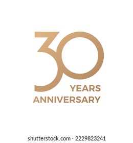 Ten years celebration event. 30 years anniversary sign. Vector design template.