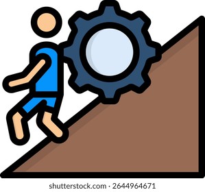 Tenacity Icon Lineal Color Vector Illustration