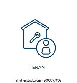 tenant icon. Thin linear tenant outline icon isolated on white background. Line vector tenant sign, symbol for web and mobile