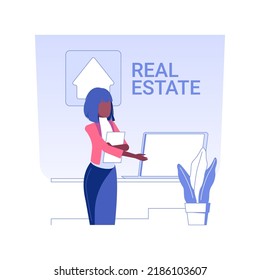 Tenant And Landlord Representation Isolated Concept Vector Illustration. Woman Working As Tenant And Landlord Representative, Real Estate Business, Brokerage Company Vector Concept.