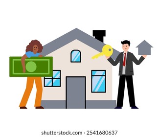 Locatário. Ilustração simples de cor plana do vetor.