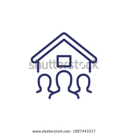 tenants, house residents line icon on white Stock foto © 