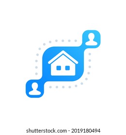 tenants and house vector icon