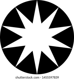 Ten-Cornered Star in a Circle