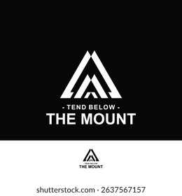 TEND BELOW THE MOUNT ABSTRACT LETTER A LOGO DESIGN IDEA VECTOR