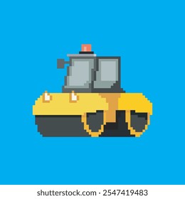 Tendem roller pixel, vector illustration on isolated background.