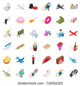 Tendency icons set. Isometric style of 36 tendency vector icons for web isolated on white background