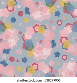 Tender abstract geometrical seamless pattern in pastel colors.