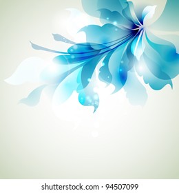 Tender background with blue abstract flower