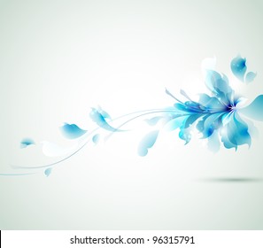 Tender background with blue abstract flower