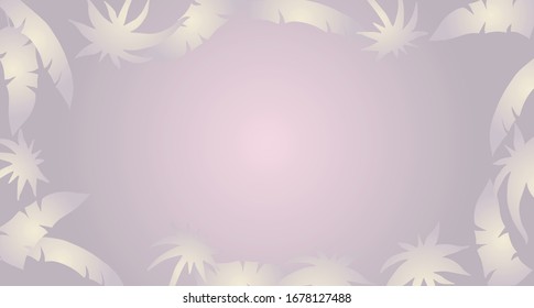 Tender background. Tranquil natural landscape with palm trees. Vector illustration.