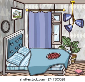 Tender Bedroom Cozy Interior Illustration