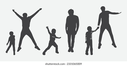 Tender Bond of Love, Silhouettes of Father and Son Against a Serene Background