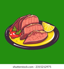 Tender Brazilian Steakhouse Cuisine Illustration